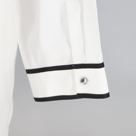 NWT CHICO'S No Iron Cotton Contrast Trim Tunic Shirt Optic White Size 3 (XL/16) - Picture 5 of 10